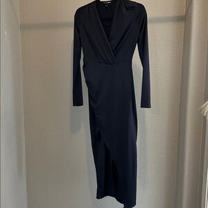 Fashion Nova Midnight Blue Long Sleeve Dress